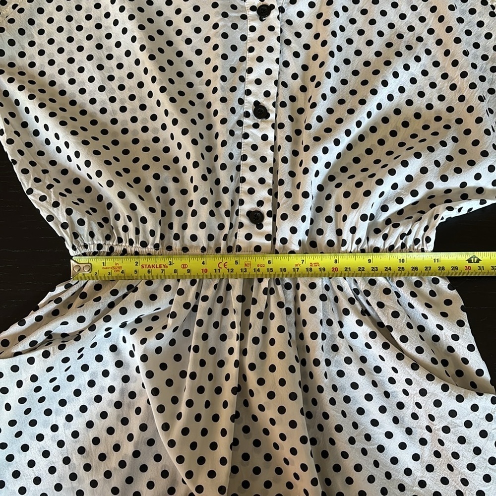 ALICE+OLIVIA 💯silk polka dot elastic waist roll-tie shoulder sleeveless dress S - Picture 7 of 10